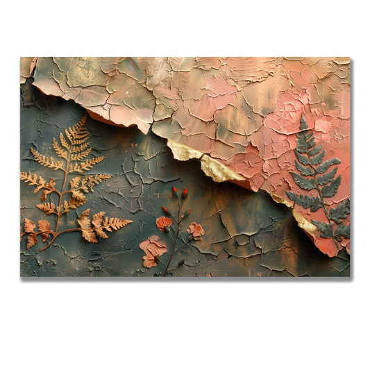 Tablou Canvas frunze uscate reliefate in arta naturii | The Print Studio