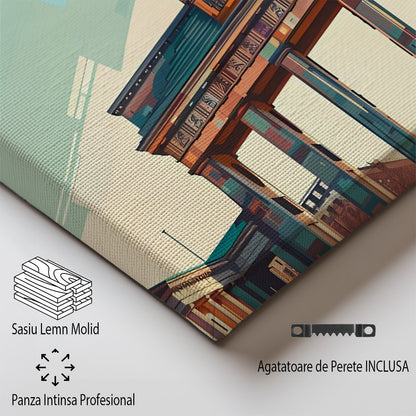 Tablou Canvas Poarta Brandenburg Berlin sub cer senin minimalist | The Print Studio