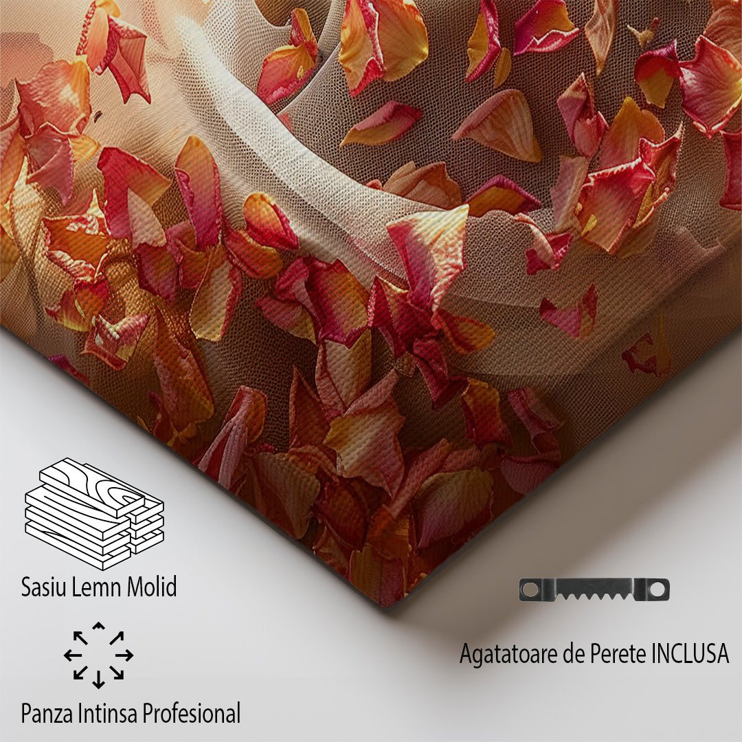 Tablou Canvas silueta feminina cu flori delicate in stil abstract | The Print Studio