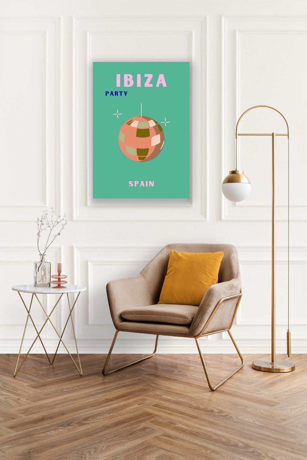 Tablou Canvas discoball Ibiza explozie vibranta culoare | The Print Studio