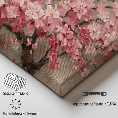 Tablou Canvas floare de cires roz in stil abstract vibrant | The Print Studio