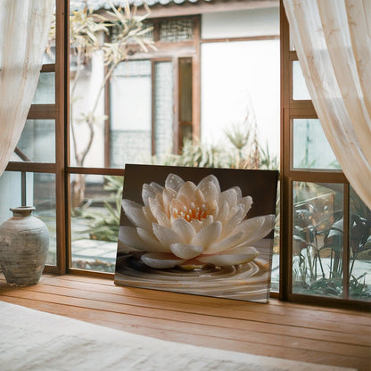 Tablou Canvas Floare lotus in apa reflexie delicata | The Print Studio