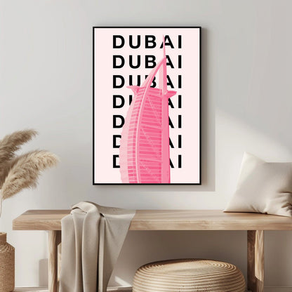 Tablou Canvas Hotel Iconic Dubai in Stil Pop-Art Vibrant | The Print Studio