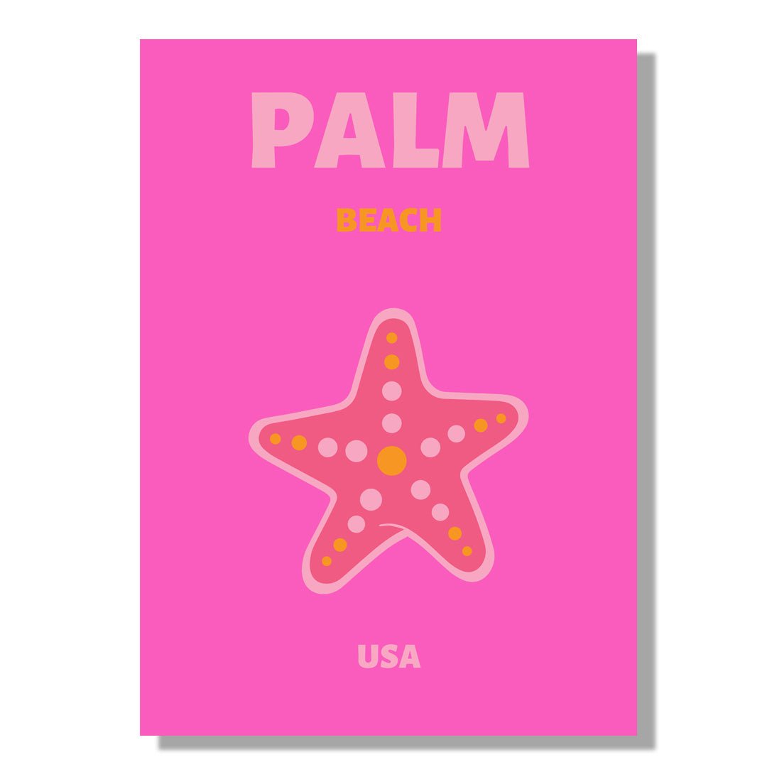 Tablou Canvas stea marina roz stil minimalist | The Print Studio