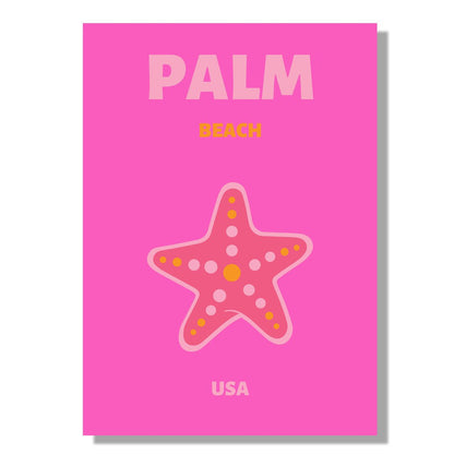 Tablou Canvas stea marina roz stil minimalist | The Print Studio