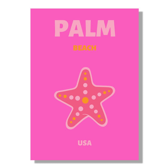 Tablou Canvas stea marina roz stil minimalist | The Print Studio