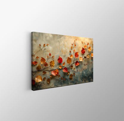 Tablou Canvas frunze aramii si ramuri toamna vibranta | The Print Studio