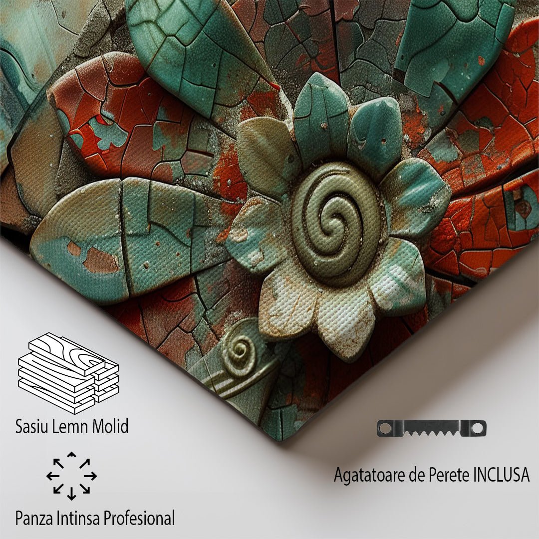 Tablou Canvas floare ceramica colorata textura jucausa | The Print Studio