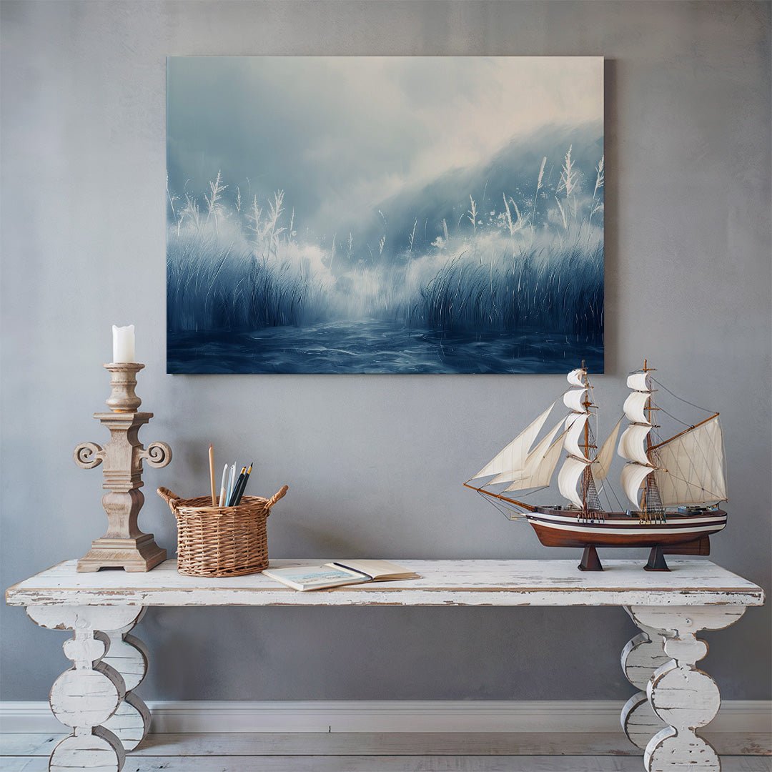 Tablou Canvas peisaj mistic iarba albastra si ape fermecatoare | The Print Studio