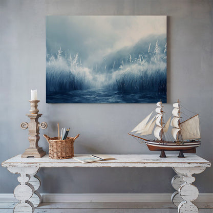 Tablou Canvas peisaj mistic iarba albastra si ape fermecatoare | The Print Studio