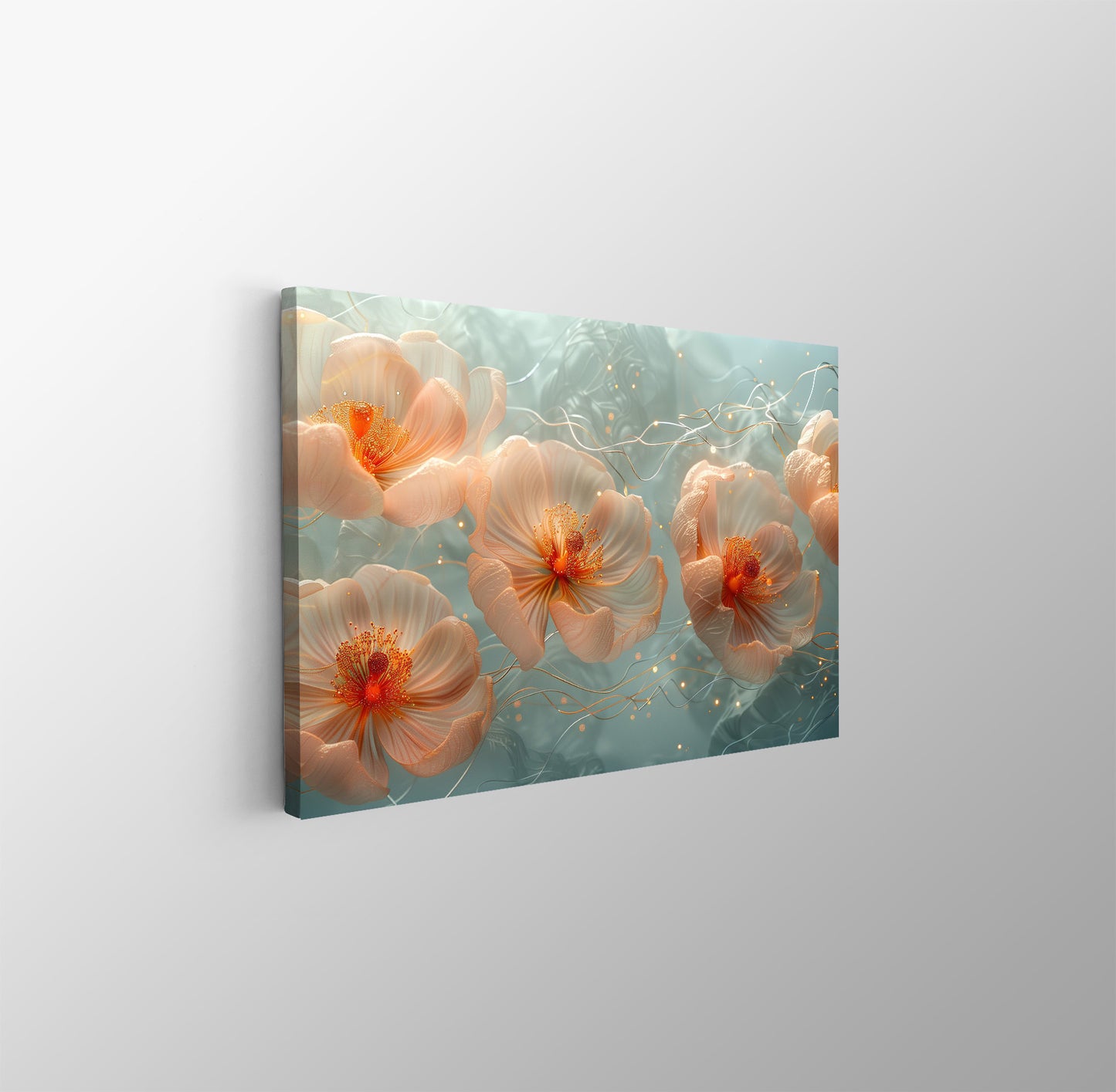 Tablou Canvas flori eterice scanteietoare in tonuri pastelate | The Print Studio