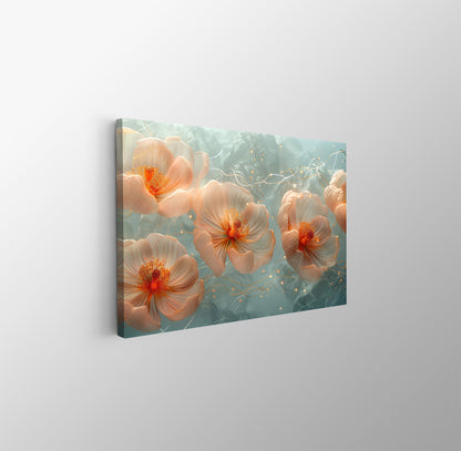 Tablou Canvas flori eterice scanteietoare in tonuri pastelate | The Print Studio