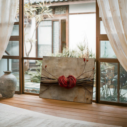 Tablou Canvas franghie rosie cu noduri simbolic realist | The Print Studio