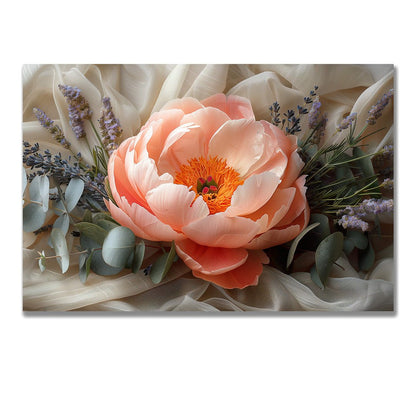 Tablou Canvas buchet pastelat cu lavanda si eucalipt realist | The Print Studio