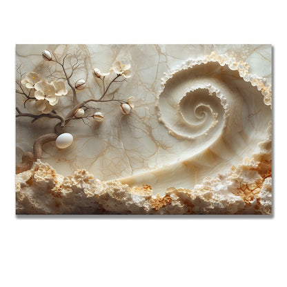 Tablou Canvas copac inflorit scaldat in valuri de culoare | The Print Studio