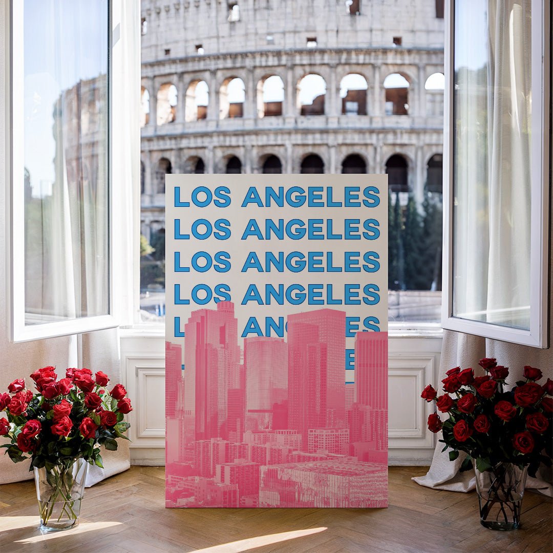 Tablou Canvas Los Angeles in culori vibrante pop-art | The Print Studio