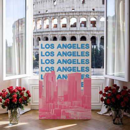 Tablou Canvas Los Angeles in culori vibrante pop-art | The Print Studio