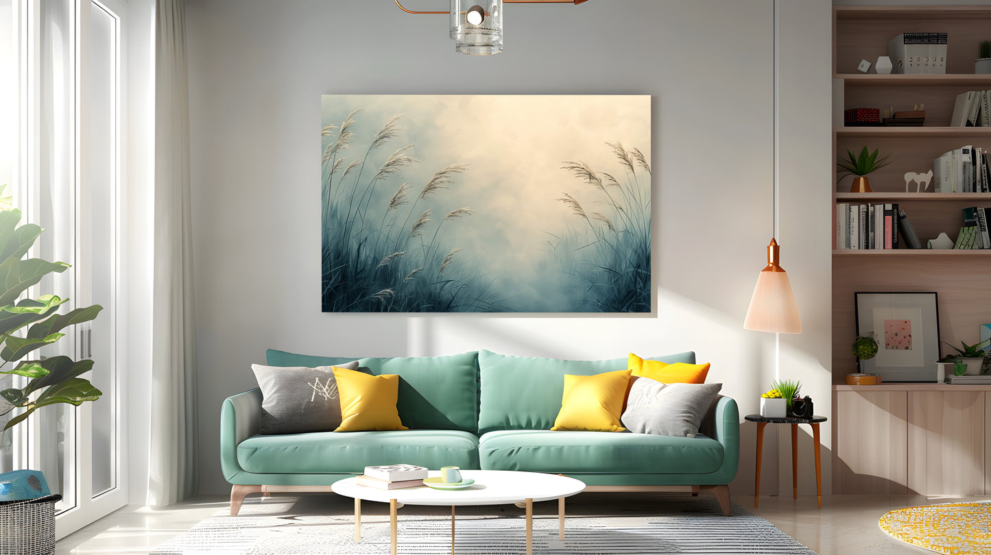 Tablou Canvas iarba leganata sub cerul de apus | The Print Studio