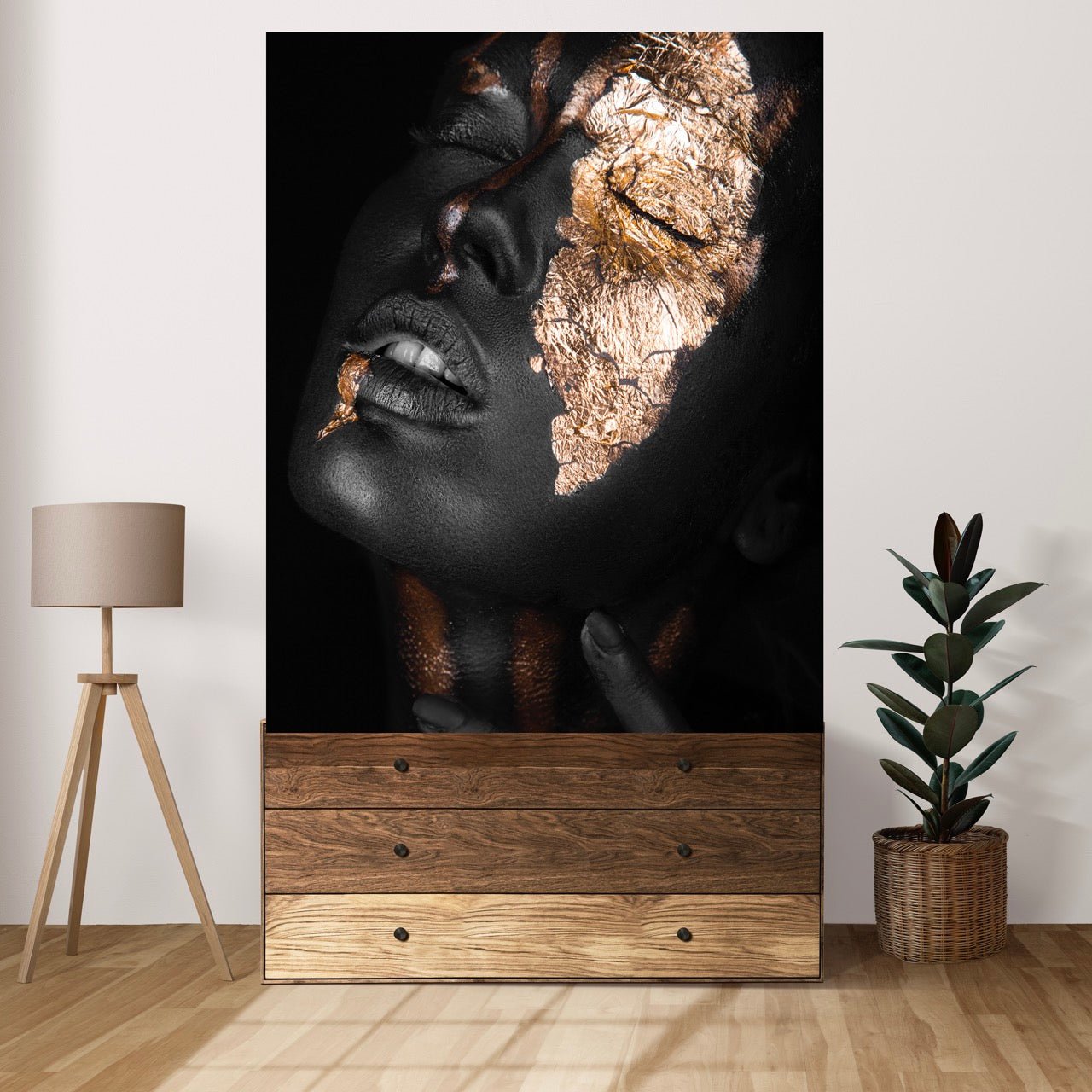 Tablou Canvas Black & Gold Portret Magic - Artă Contemporană Unică