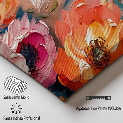 Tablou Canvas flori pastelate vibrante intr-un stil abstract elegant | The Print Studio