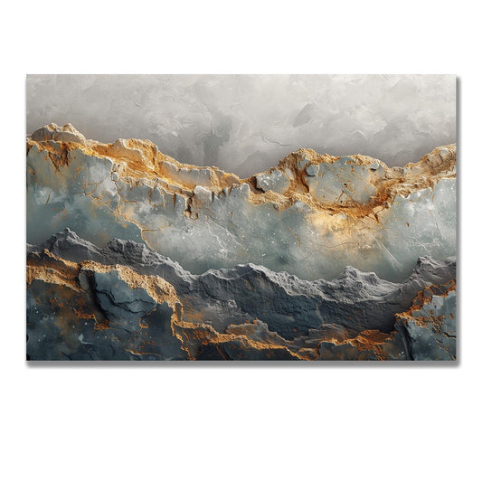 Tablou Canvas stralucire aurie pe texturi de piatra abstracta | The Print Studio