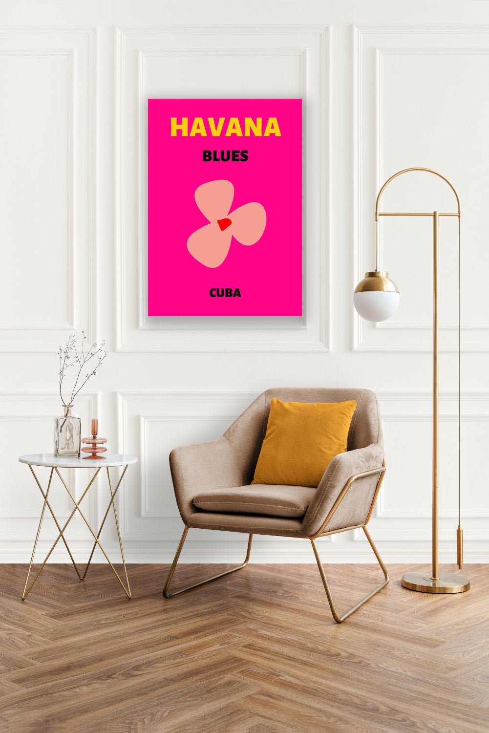 Tablou Canvas floare roz stil pop-art din Havana | The Print Studio