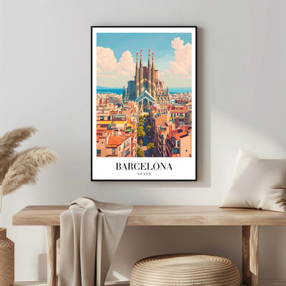 Tablou Canvas Sagrada Familia cer senin in stil artistic | The Print Studio