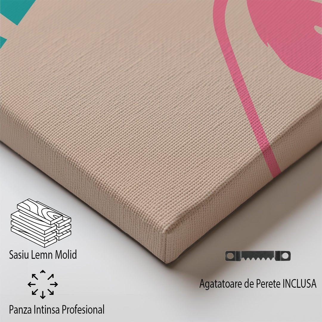 Tablou Canvas Print munte roz Alaska minimalist stil modern