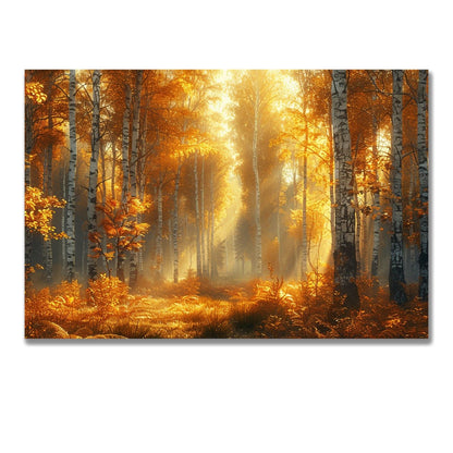 Tablou Canvas Natura Auriu - Lumină de Toamnă Magică