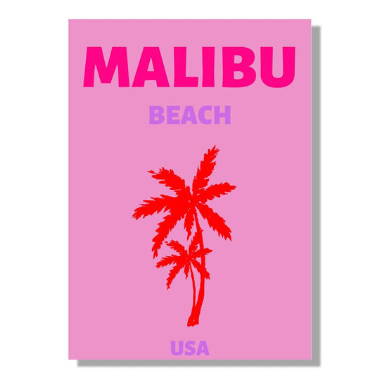 Tablou Canvas palmieri Malibu roz vibrant pop-art | The Print Studio