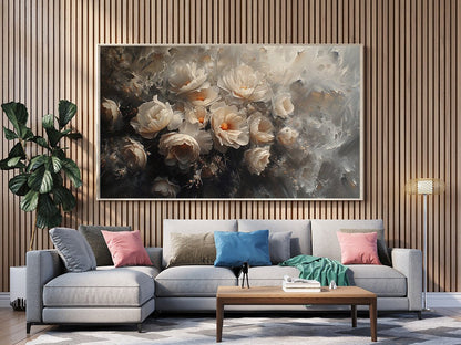 Tablou Canvas flori albe delicate si realistice | The Print Studio