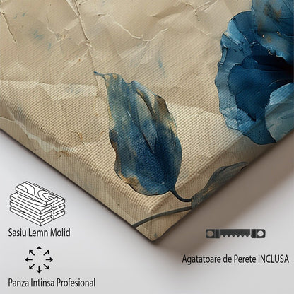 Tablou Canvas floare albastra eleganta, textura abstracta | The Print Studio