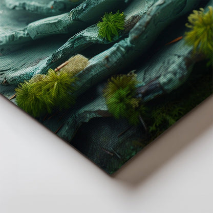 Tablou Canvas floare sculptata pe fond de muschi verde vibrant | The Print Studio