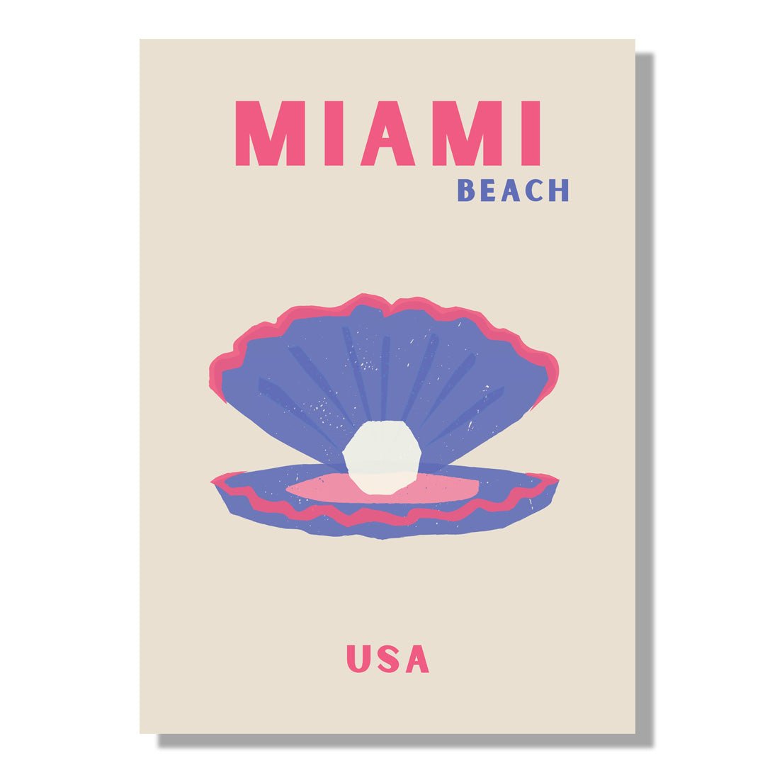 Tablou Canvas scoica delicata pe plaja Miami, eleganta minimalista | The Print Studio