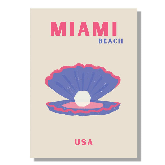 Tablou Canvas scoica delicata pe plaja Miami, eleganta minimalista | The Print Studio