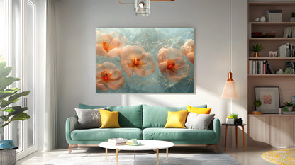 Tablou Canvas flori eterice scanteietoare in tonuri pastelate | The Print Studio