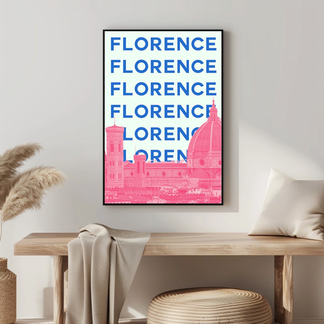 Tablou Canvas catedrala Firenze, albastru vibrant, design modern | The Print Studio