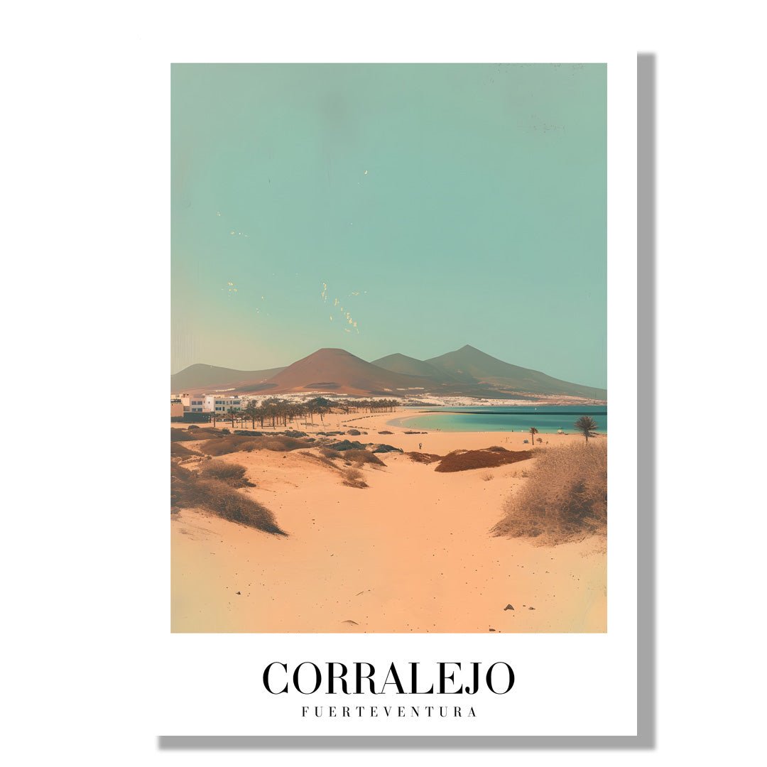 Tablou Canvas Print plaja Corralejo peisaj senin cer pastel, stil modern