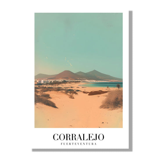 Tablou Canvas Print plaja Corralejo peisaj senin cer pastel, stil modern