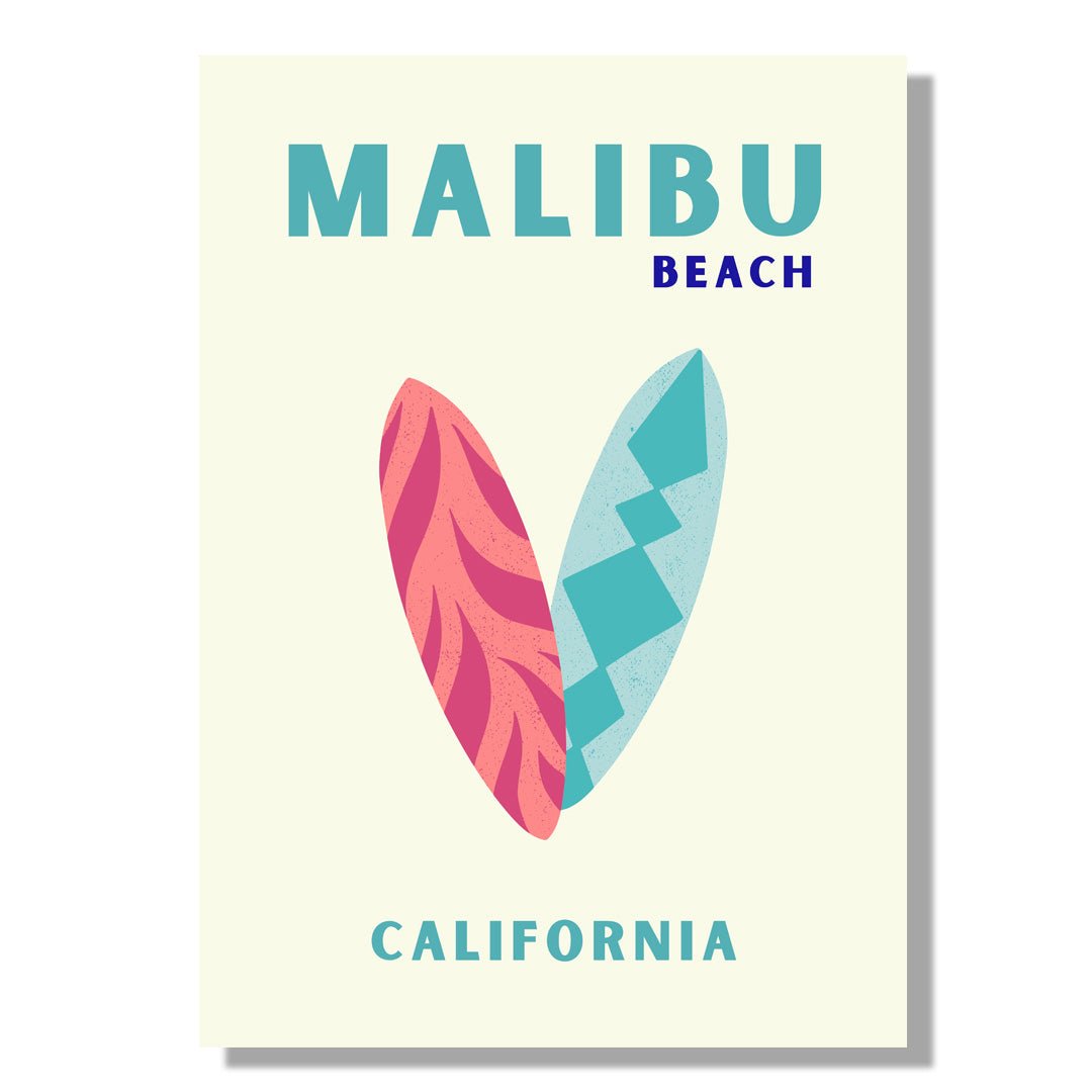 Tablou Canvas surf retro plaja Malibu stil minimalistic | The Print Studio