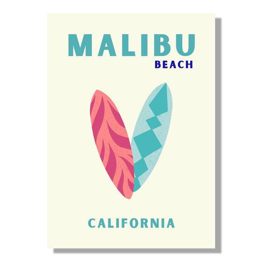 Tablou Canvas surf retro plaja Malibu stil minimalistic | The Print Studio