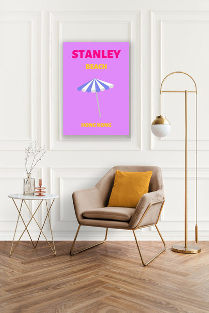 Tablou Canvas plaja Stanley Hong Kong serene cu umbrela | The Print Studio