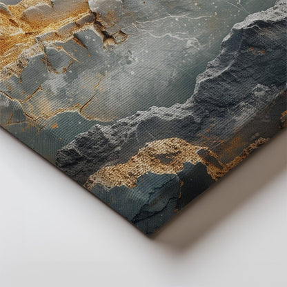 Tablou Canvas stralucire aurie pe texturi de piatra abstracta | The Print Studio