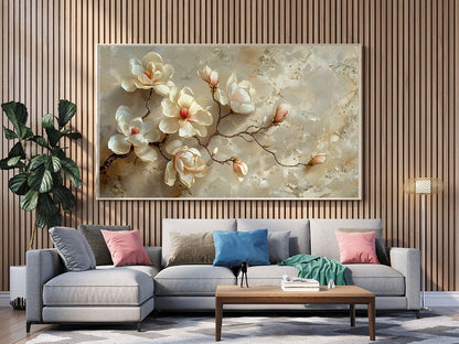 Tablou Canvas magnolii delicate pe ramuri in stil realist | The Print Studio