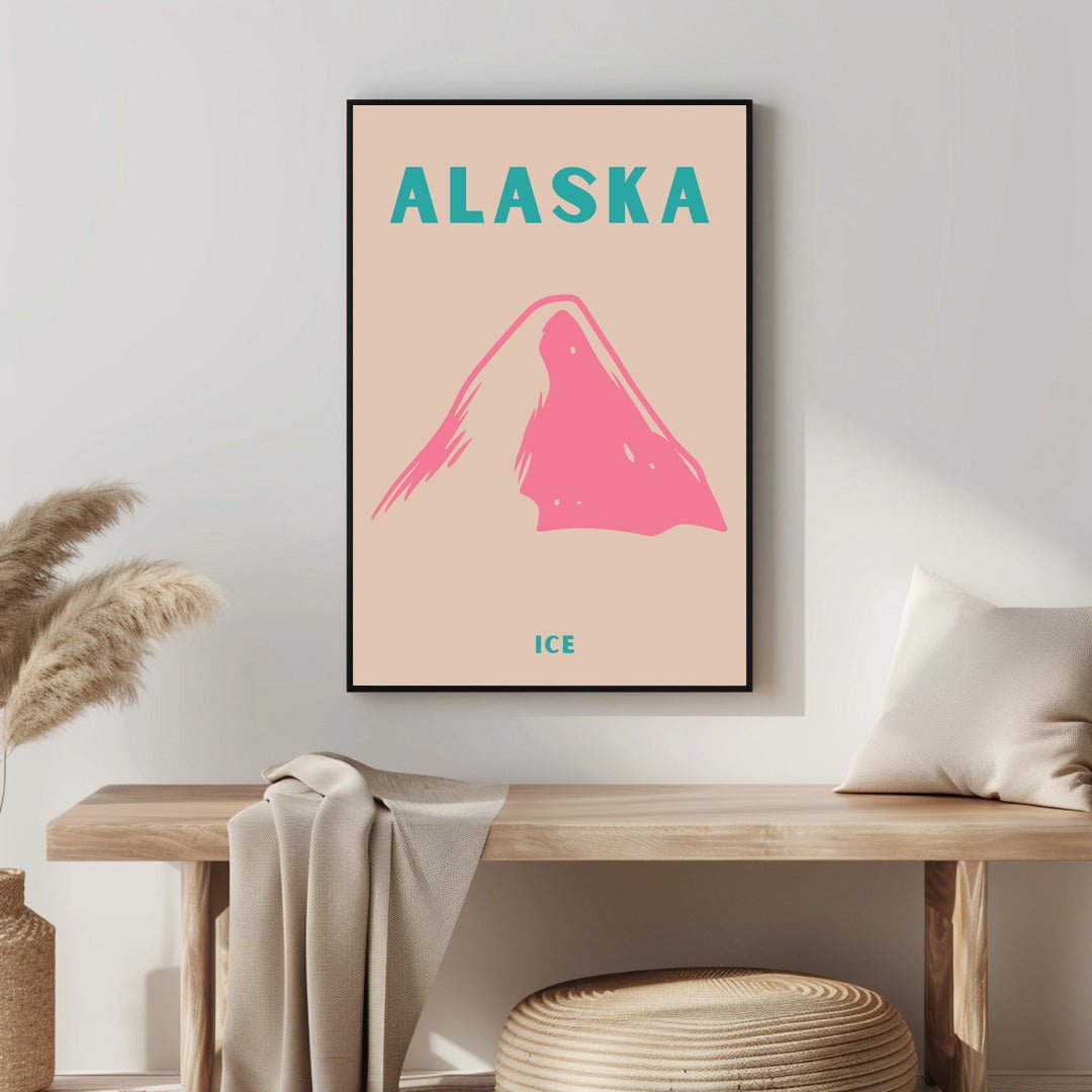 Tablou Canvas Print munte roz Alaska minimalist stil modern