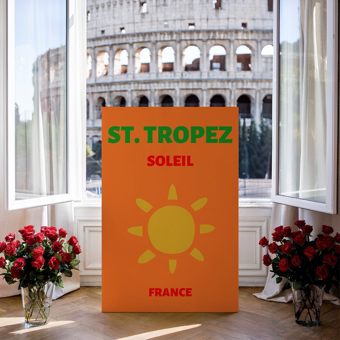 Tablou Canvas soare vibrant peste peisaj St. Tropez minimalist | The Print Studio