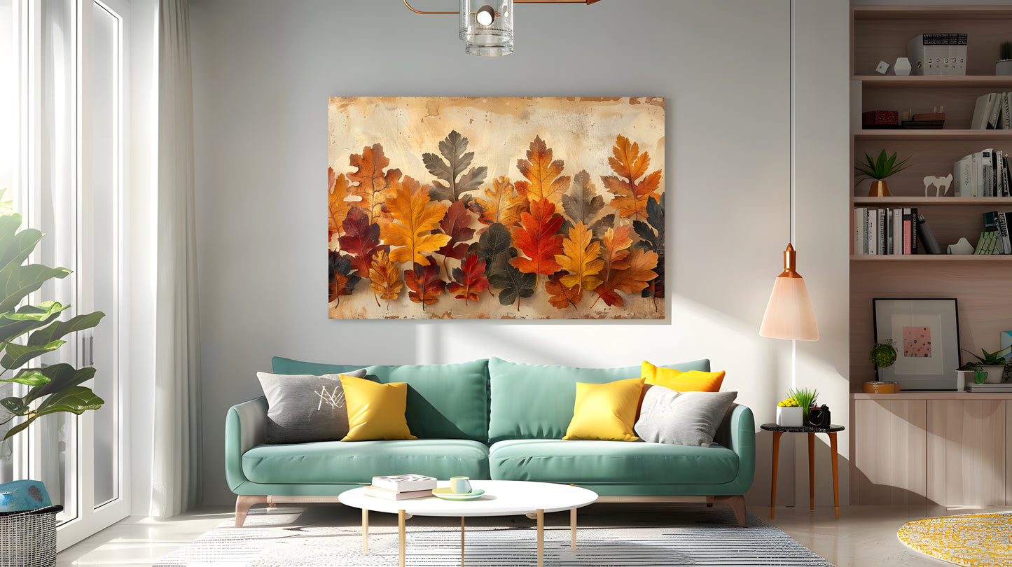 Tablou Canvas frunze de toamna in culori calde si vibrante | The Print Studio