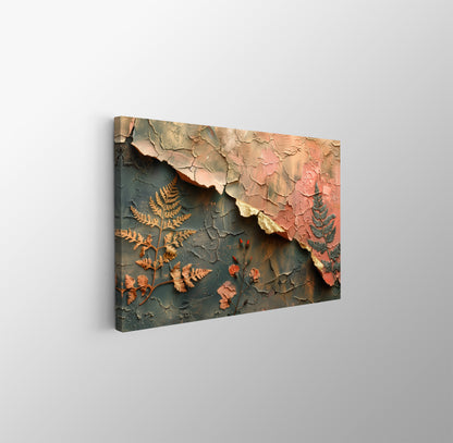 Tablou Canvas frunze uscate reliefate in arta naturii | The Print Studio