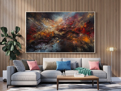 Tablou Canvas Natura - Explozie de Culori Abstracte în Peisaj Modern