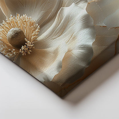 Tablou Canvas floare eleganta cu textura marmura aurie | The Print Studio